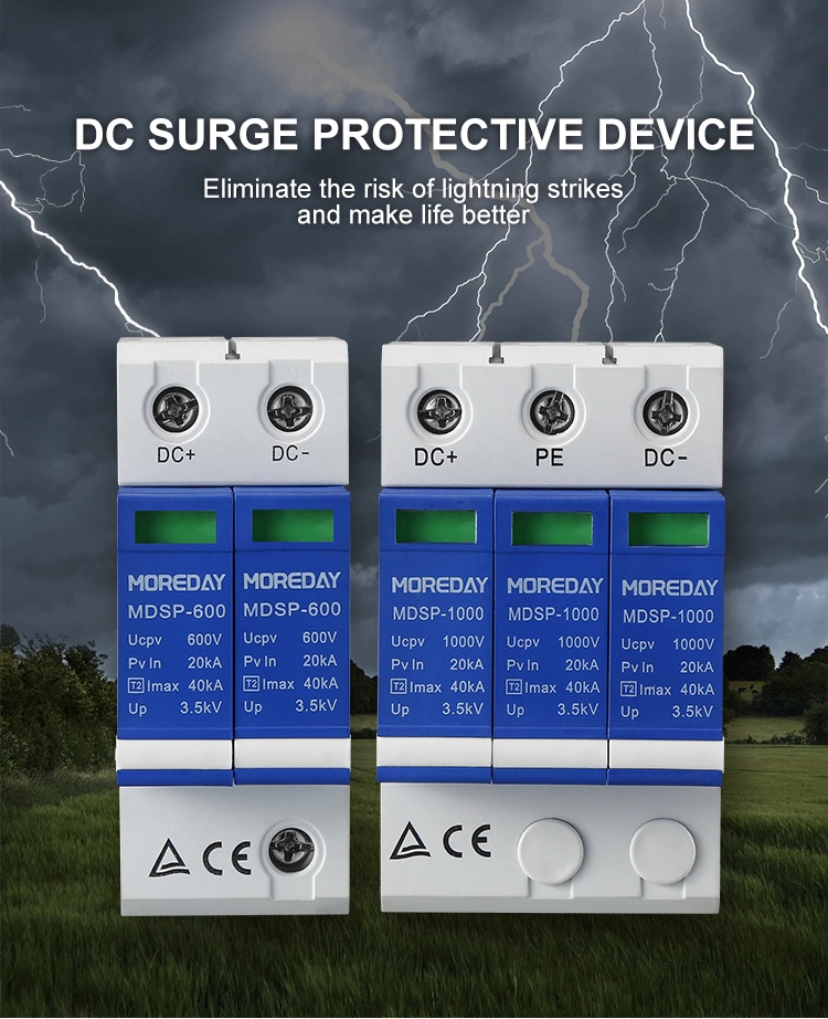 SPD DC 1000V 20ka~40ka House Surge Protector Protective Low-Voltage Arrester Device