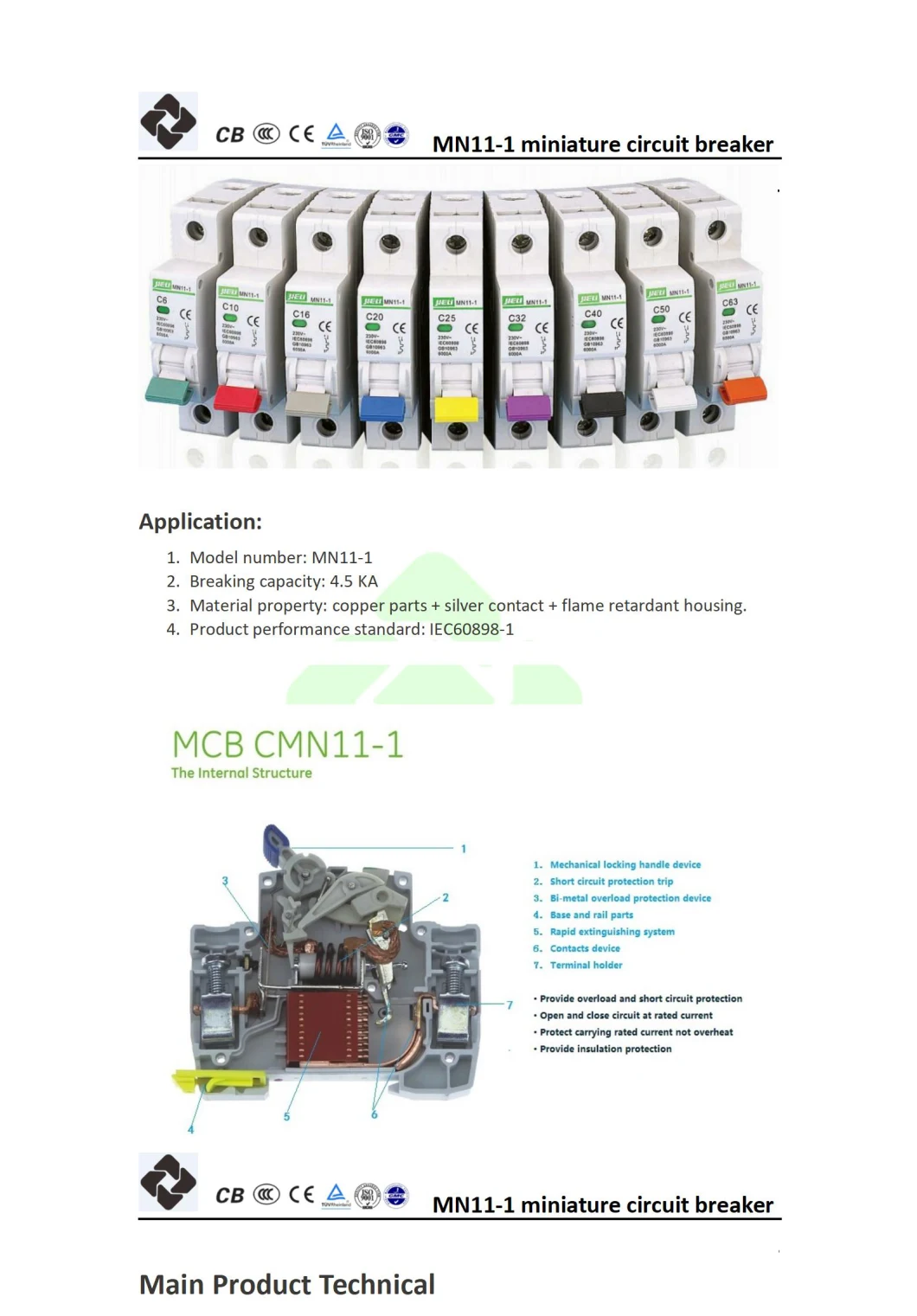 Jieli Scm 2p C45 Circuit Breaker