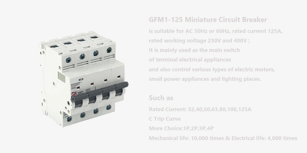 Gfm1-125 6ka Miniature Circuit Breaker Mcbs