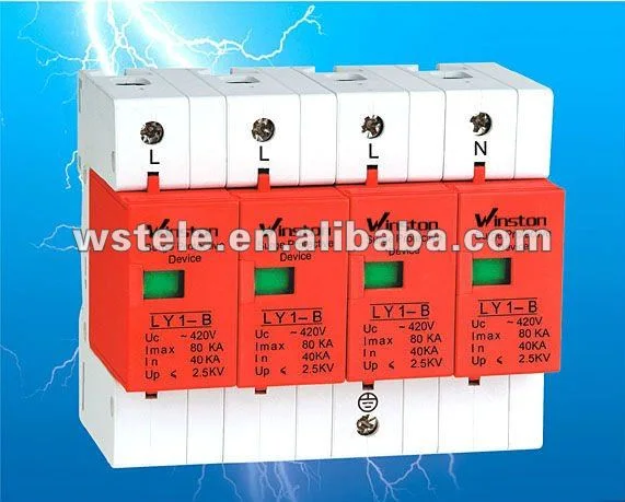 CE Single Phase Electric SPD 1p 2p 3p 4p Npe 20ka 40ka 100ka Surge Protective Device